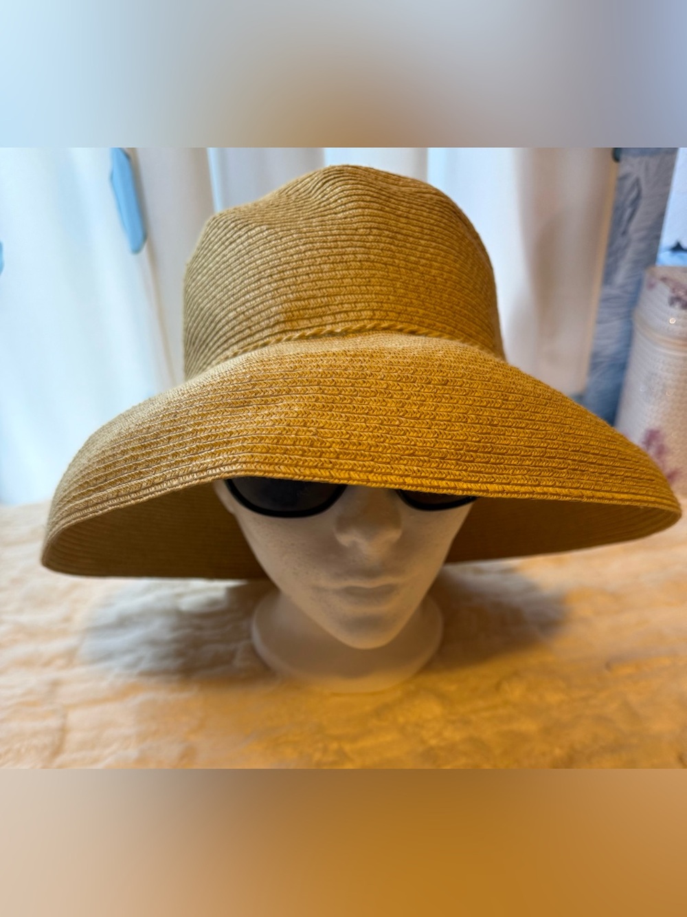Scala Collezione Wide Brim Sun Hat Beige Packable Beach Resort One Size